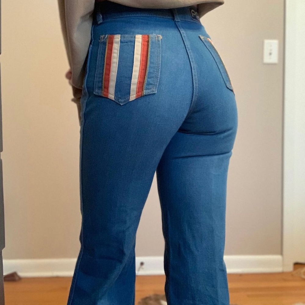 SOLD Vintage FG Striped Pocket Jeans